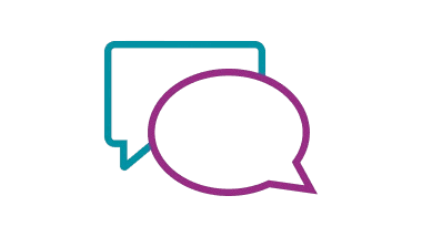 Speech bubble outline graphic