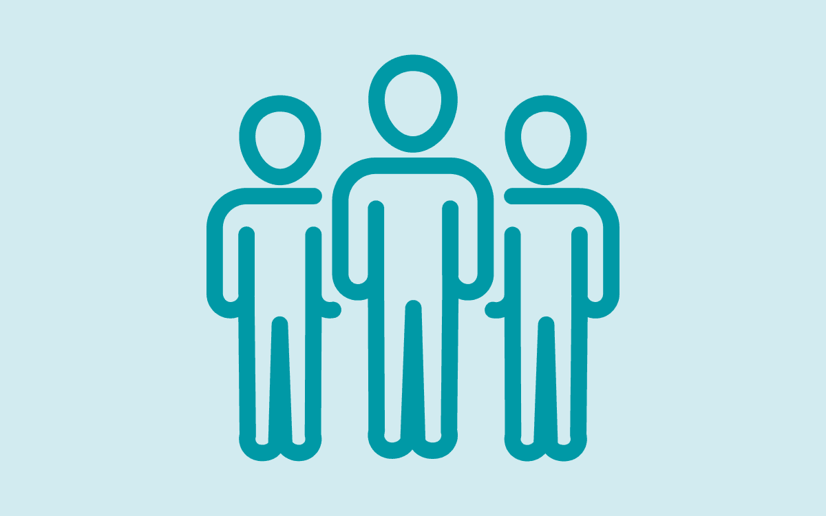 Teal icon showing three person silhouettes.